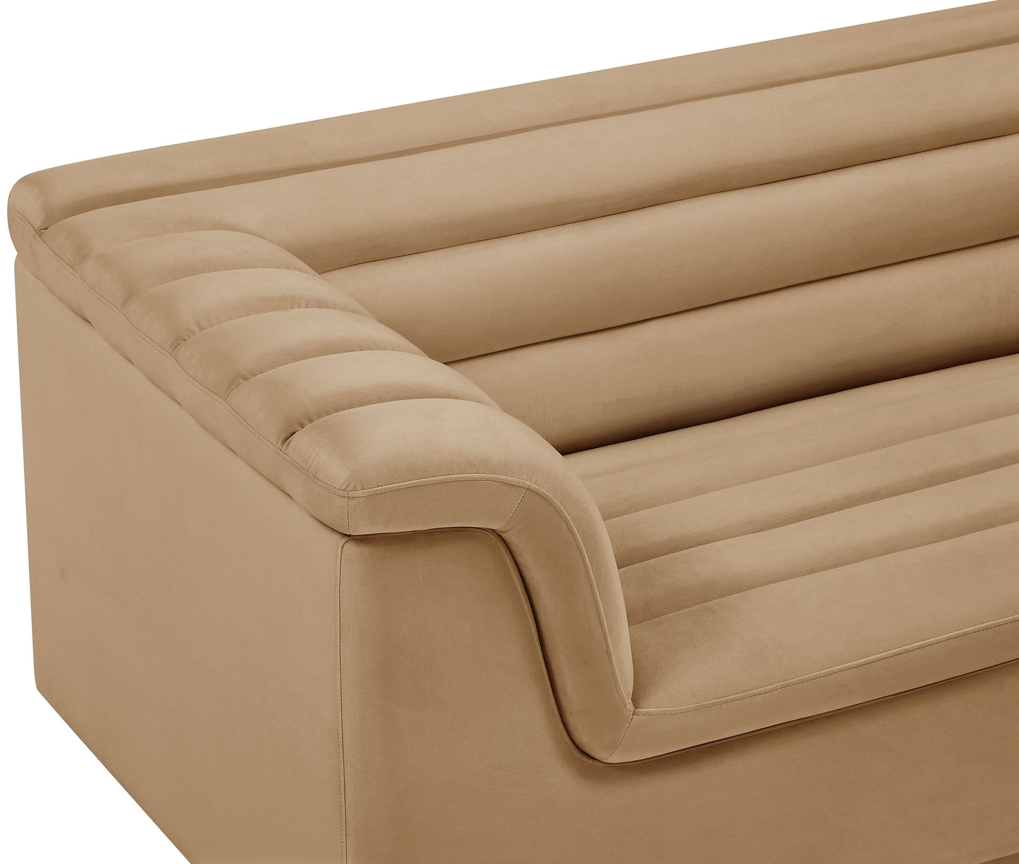 dillard camel velvet fabric loveseat l