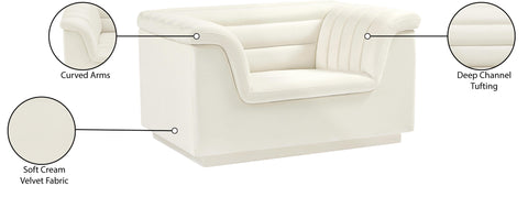 Dillard Cream Velvet Fabric Chair C