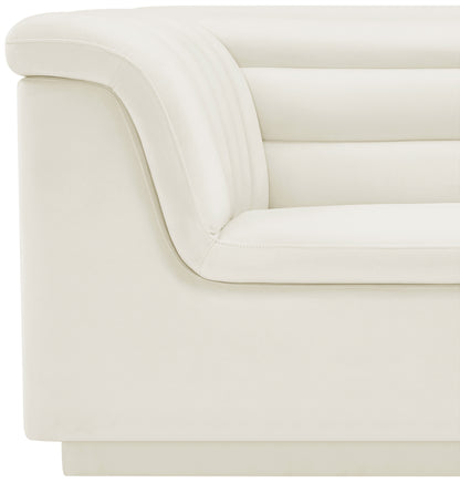 Dillard Cream Velvet Fabric Chair C