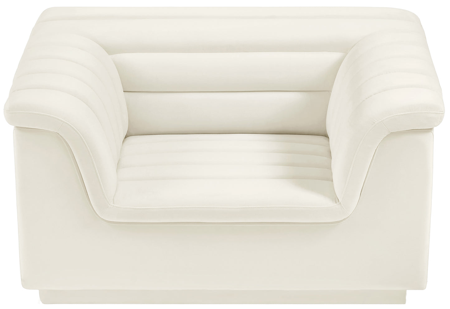 dillard cream velvet fabric chair c