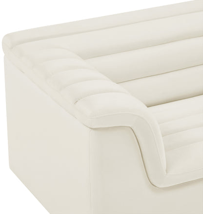 Dillard Cream Velvet Fabric Chair C