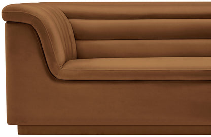 Dillard Saddle Velvet Fabric Sofa S