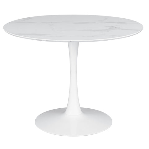 Foyet Round 40-inch Faux Marble Top Dining Table WhiteWhite