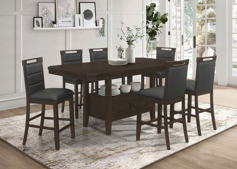 Zonie 7-piece Butterfly Leaf Dining Table Set CappuccinoCappuccino