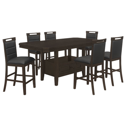 Zonie 7-piece Butterfly Leaf Dining Table Set CappuccinoCappuccino