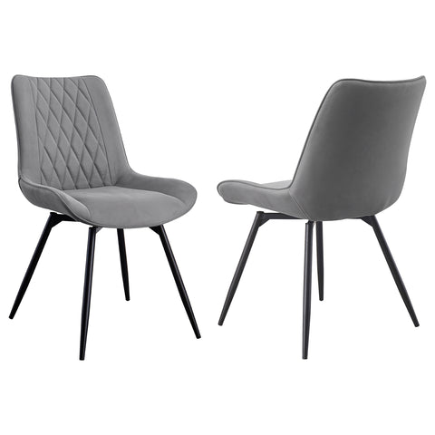 Twyla Upholstered Swivel Dining Side Chair Grey (Set of 2)Grey