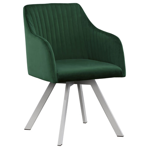 48-inch Velvet Upholstered Swivel Dining Arm Chair GreenGreen