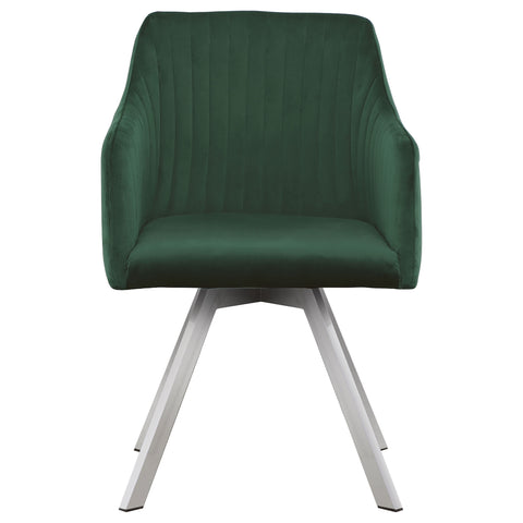 48-inch Velvet Upholstered Swivel Dining Arm Chair GreenGreen