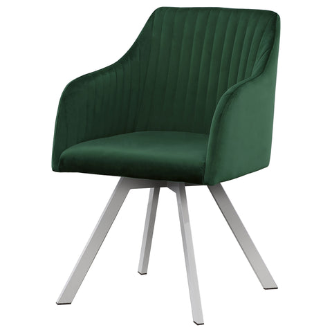 48-inch Velvet Upholstered Swivel Dining Arm Chair GreenGreen