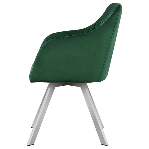 48-inch Velvet Upholstered Swivel Dining Arm Chair GreenGreen