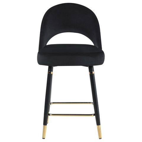Dyer Velvet Upholstered Counter Chair Black (Set of 2)Black