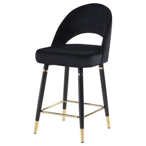 Dyer Velvet Upholstered Counter Chair Black (Set of 2)Black
