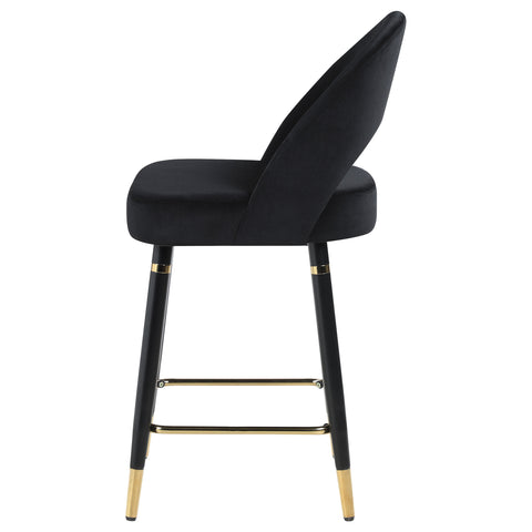Dyer Velvet Upholstered Counter Chair Black (Set of 2)Black