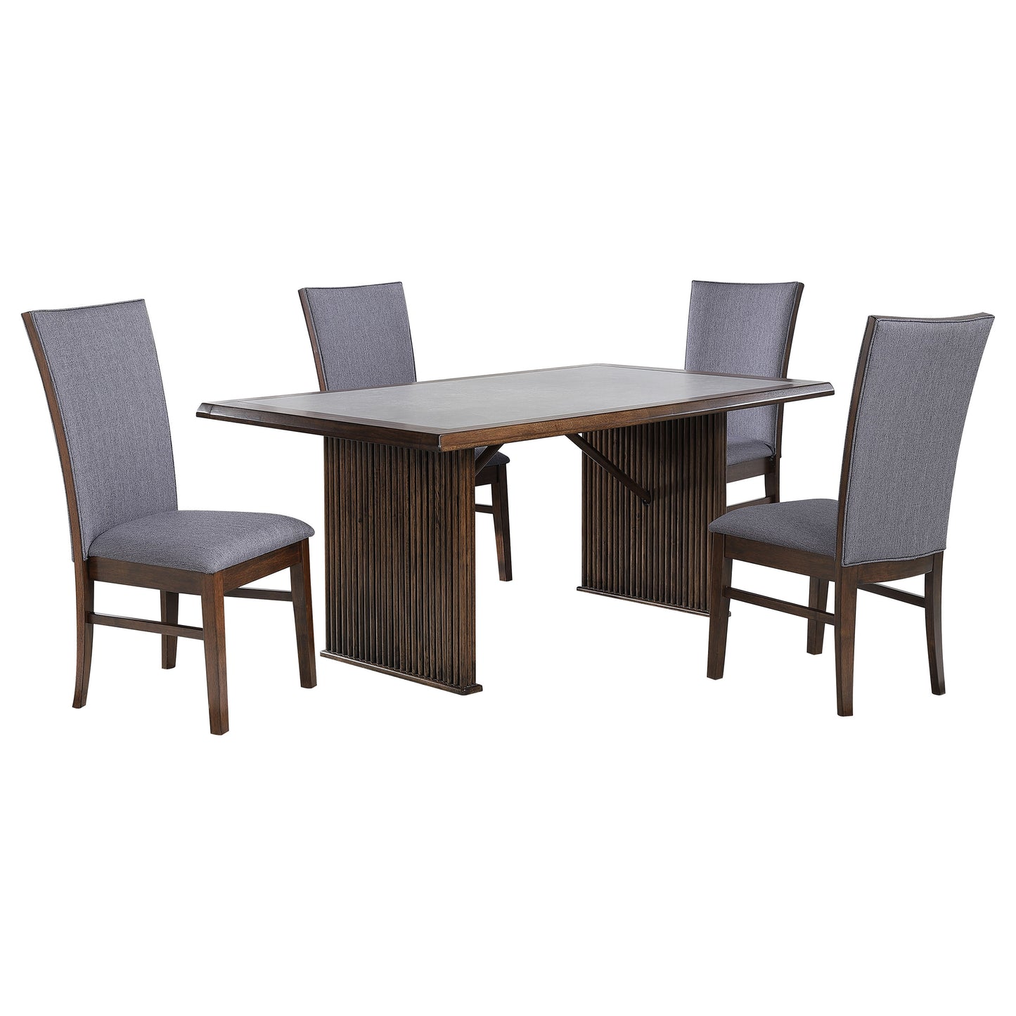 griffin 5-piece rectangular dining table set brown