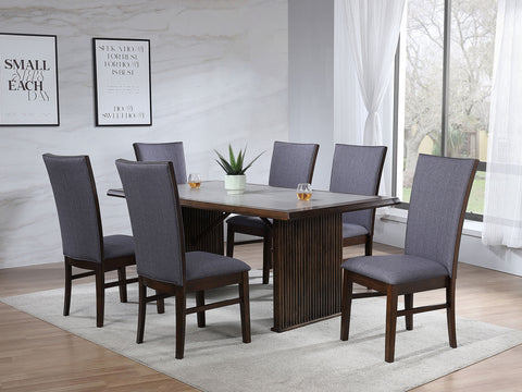 Griffin 7-piece Rectangular Dining Table Set Brown