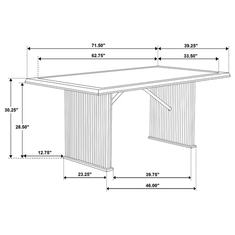 Griffin 72-inch Rectangular Dining Table Brown