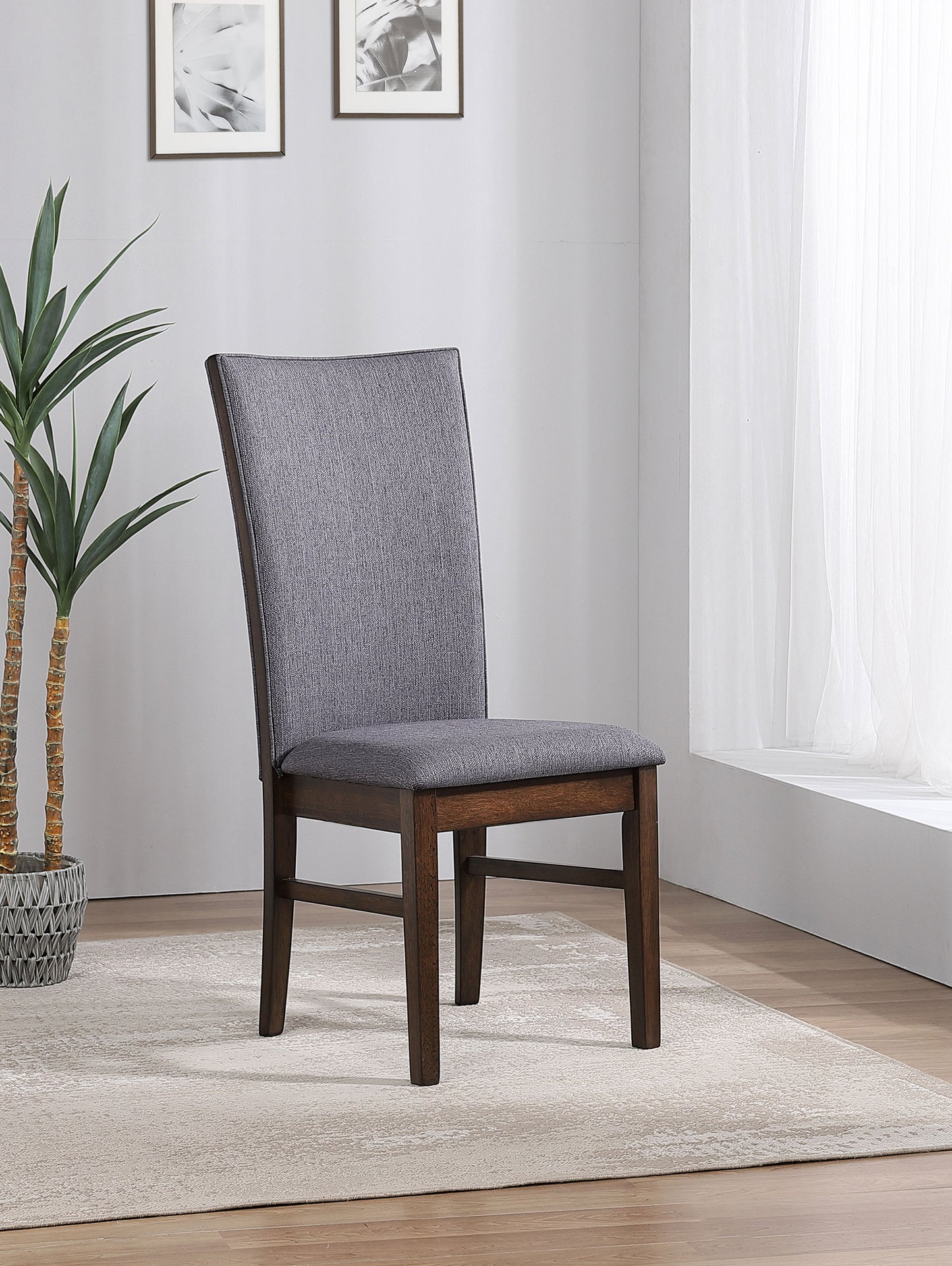 griffin upholstered dining side chair grey (set of 2)
