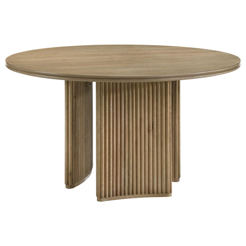 Monsen 5-piece Round Dining Table Set Distressed Light Brown