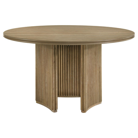 Monsen 5-piece Round Dining Table Set Distressed Light Brown