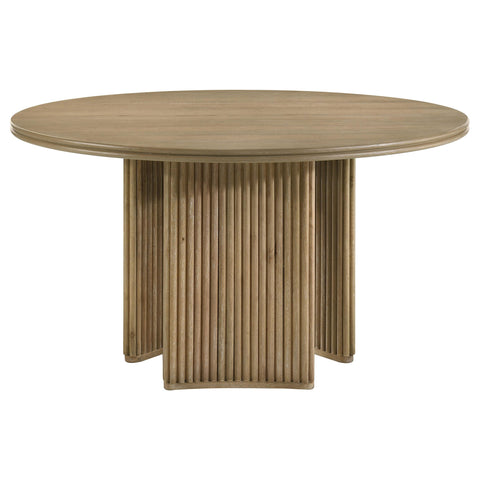 Monsen 5-piece Round Dining Table Set Distressed Light Brown