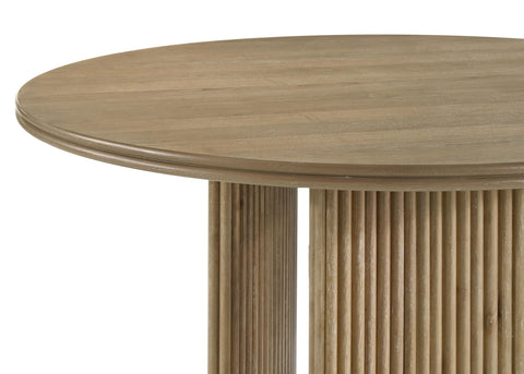 Monsen 5-piece Round Dining Table Set Distressed Light Brown