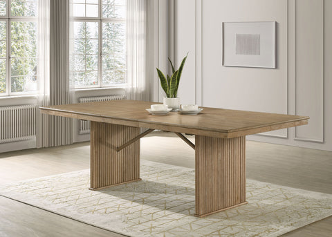 Jirou 89-inch Extension Dining Table Distressed Light Brown