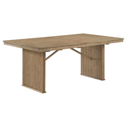 Jirou 89-inch Extension Dining Table Distressed Light Brown