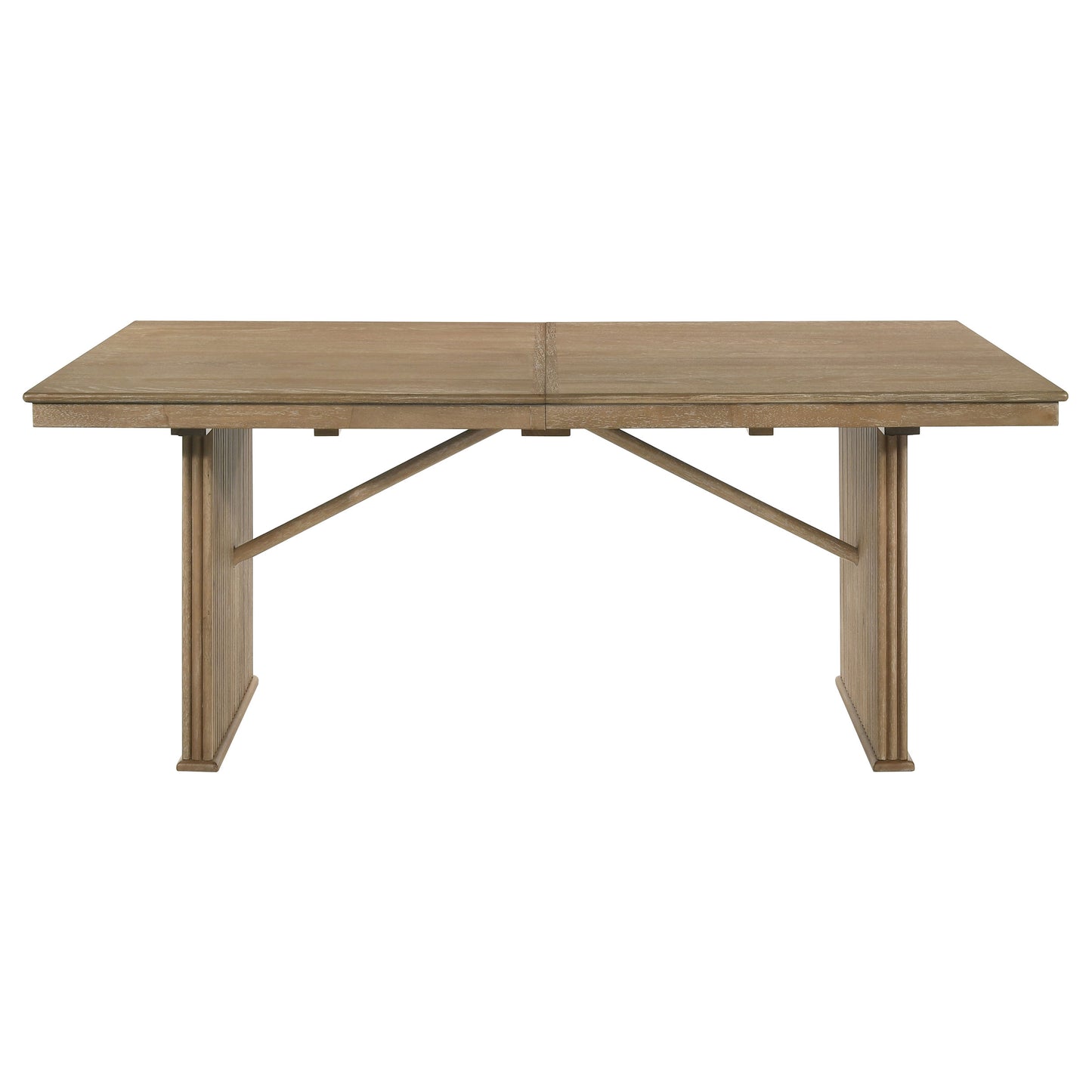 jirou 89-inch extension dining table distressed light brown