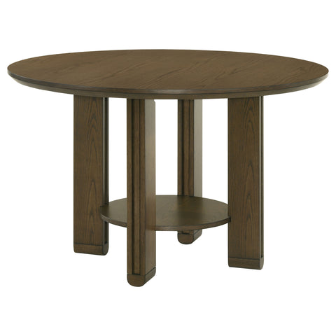 Eduardo 5-piece Round Wood Dining Room Table Set Brown