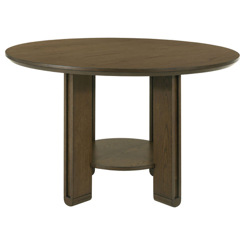 Eduardo 5-piece Round Wood Dining Room Table Set Brown