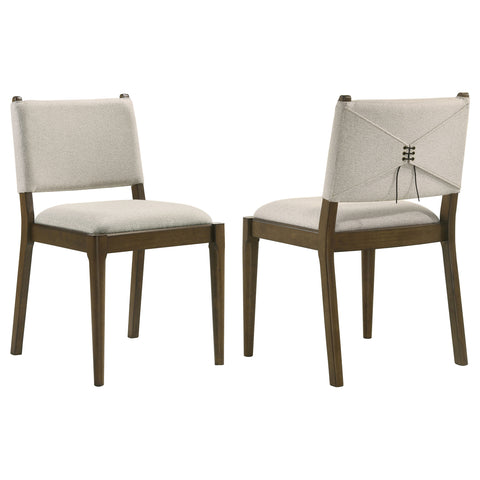 Eduardo Upholstered Dining Side Chair Brown (Set of 2)