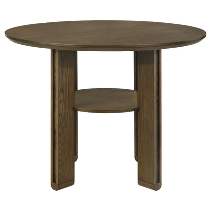 Eduardo 5-piece Round Counter Height Dining Room Set Brown