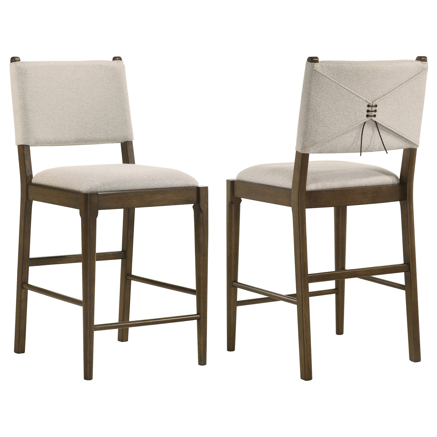 eduardo upholstered counter side chair brown (set of 2)