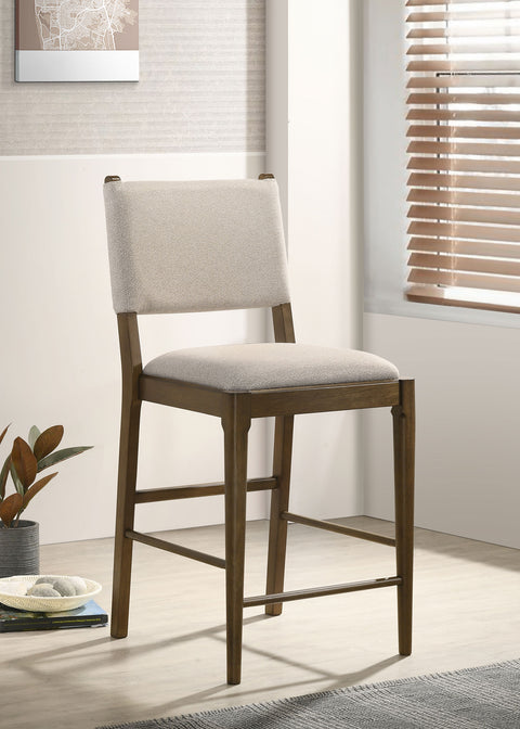 Eduardo Upholstered Counter Side Chair Brown (Set of 2)