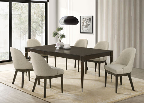 Gianni 7-piece Rectangular Dining Set Ash Brown