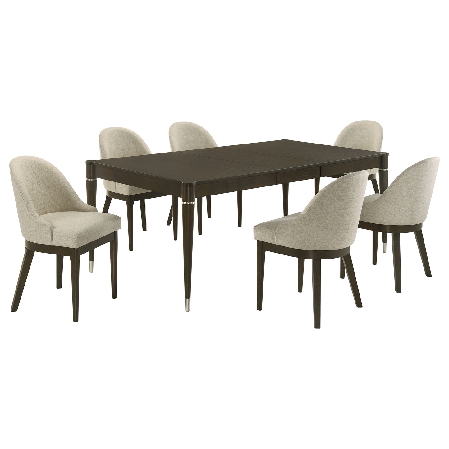gianni 7-piece rectangular dining set ash brown