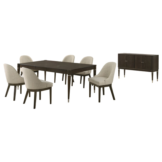 Gianni 8-piece Dining Set With Sideboard Ash Brown