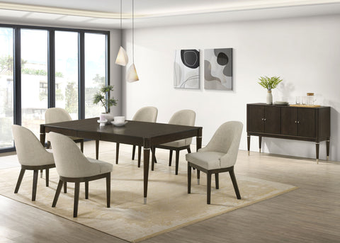 Gianni 81-inch Extension Leaf Dining Table Ash Brown