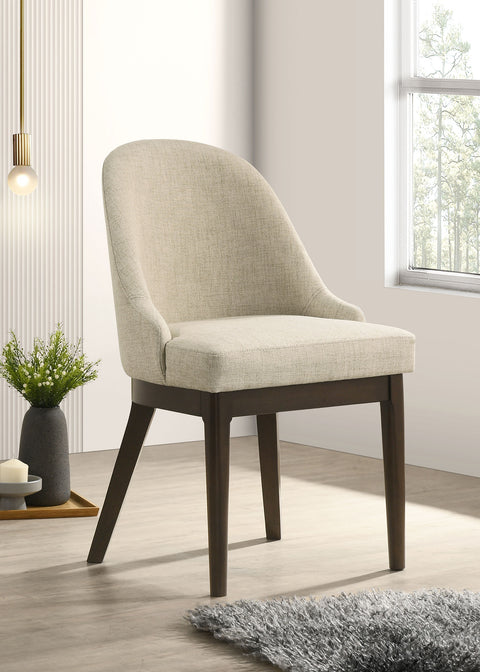Gianni Upholstered Dining Side Chair Beige (Set of 2)