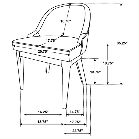 Gianni Upholstered Dining Side Chair Beige (Set of 2)