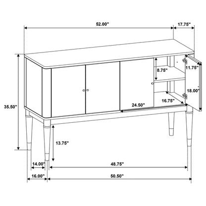 Gianni 4-door Dining Sideboard Server with Shelves Ash Brown