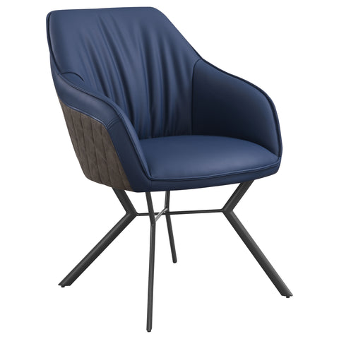 Madison Upholstered Dining Arm Chair Blue and Brown (Set of 2)Blue