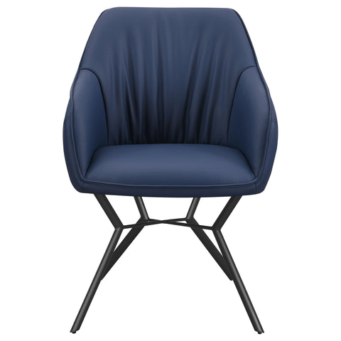 Madison Upholstered Dining Arm Chair Blue and Brown (Set of 2)Blue