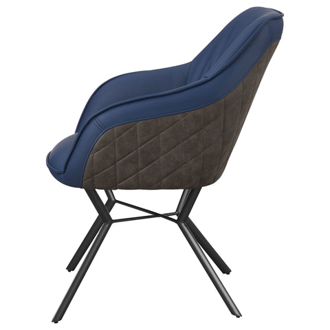 Madison Upholstered Dining Arm Chair Blue and Brown (Set of 2)Blue