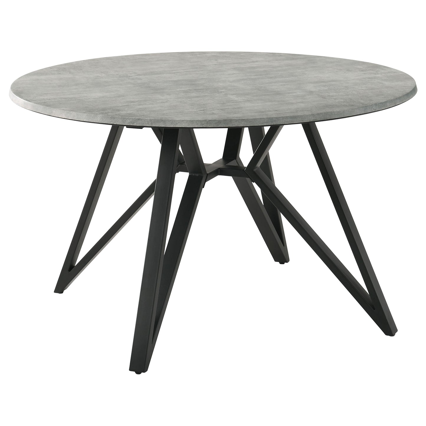 bishop 5-piece round dining table set concrete gunmetalgunmetal