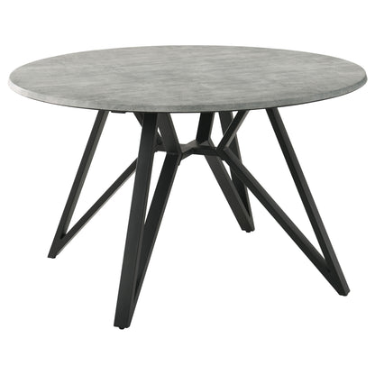Bishop 5-piece Round Dining Table Set Concrete GunmetalGunmetal