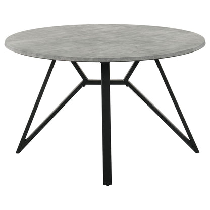 Bishop 5-piece Round Dining Table Set Concrete GunmetalGunmetal