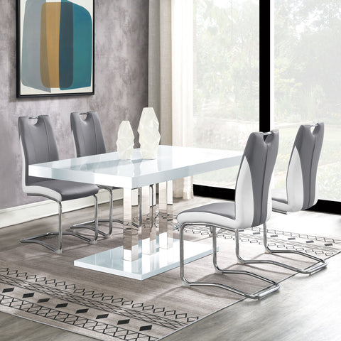Farrah 5-piece Rectangular Dining Set White High GlossWhite High Gloss