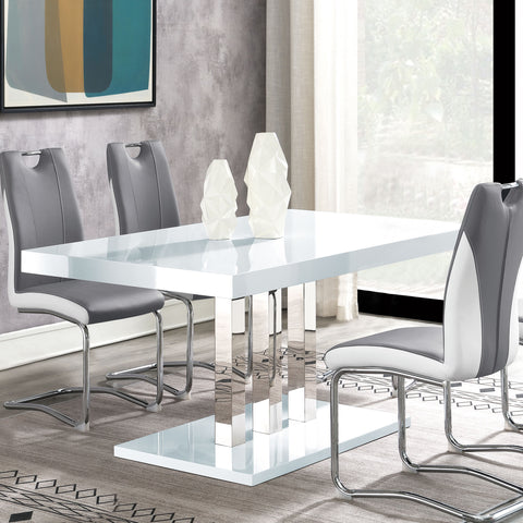 Farrah Rectangular 63-inch Dining Table White High GlossWhite High Gloss