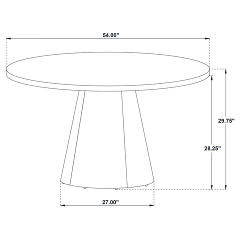 Goodson 54-inch Round Wood Pedestal Base Dining Table Dark Brown